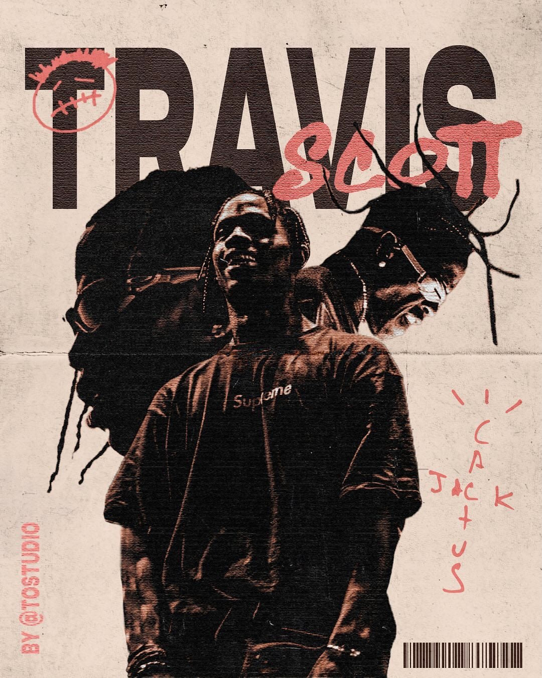 Travis Scott "Cactus Jack" Vintage Streetwear A4 Poster | Retro aesthetic edition